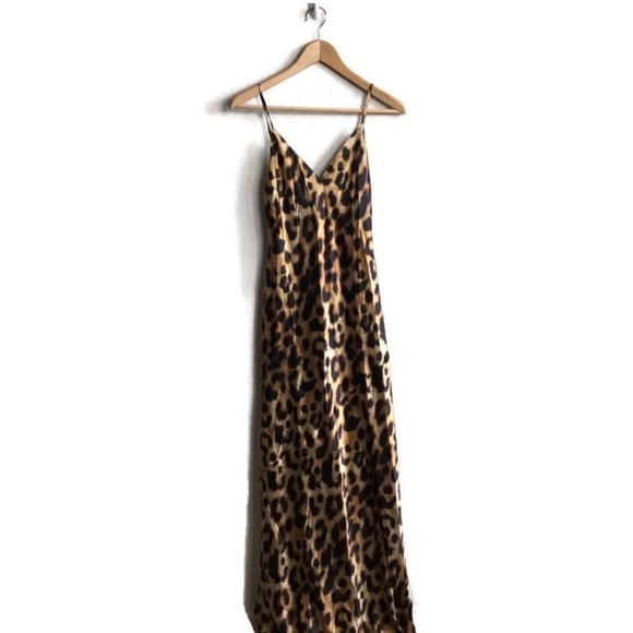 L’agence Serita Dress 2 Brown Animal Silk Maxi Gown - Picture 2 of 7